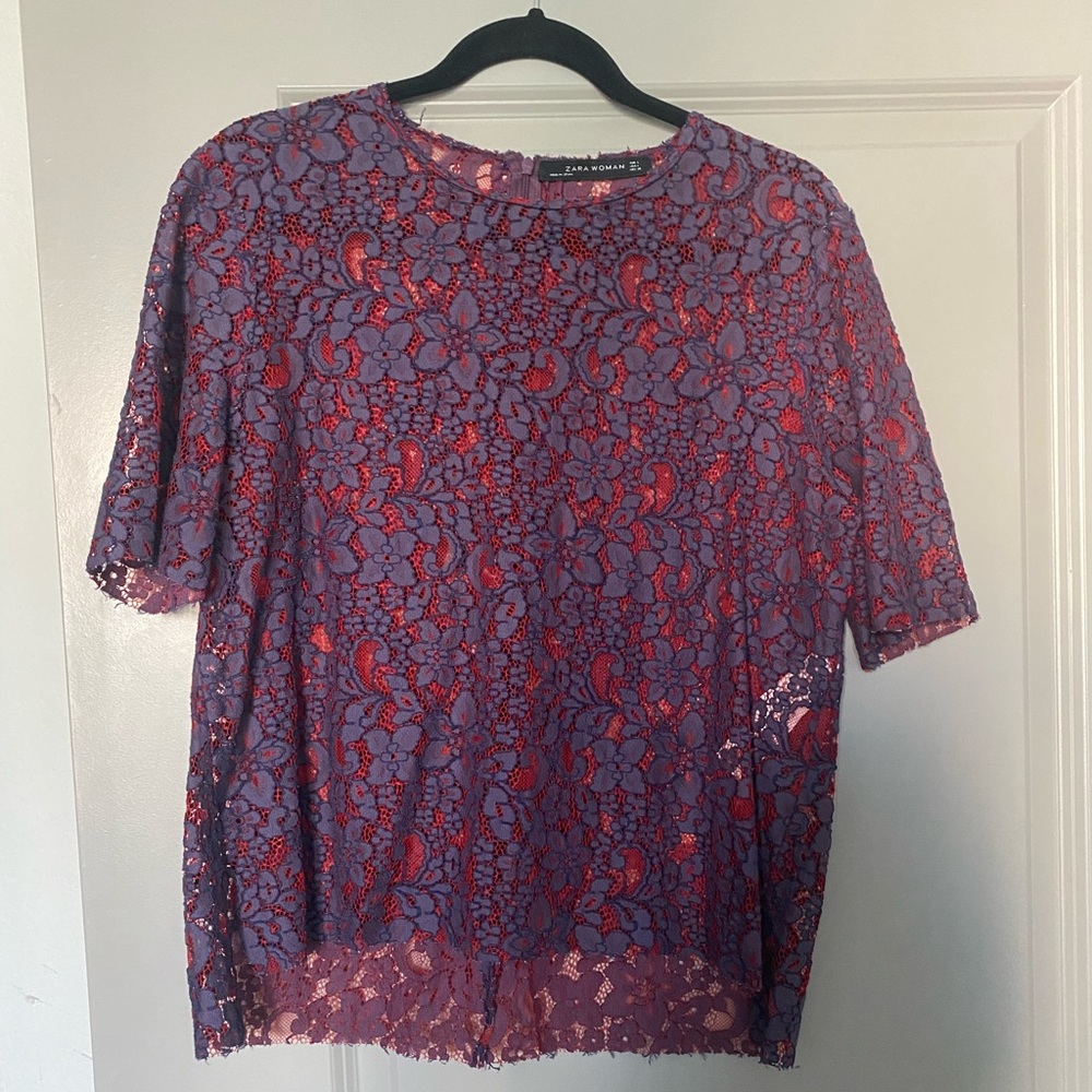 Zara Lace Floral Top